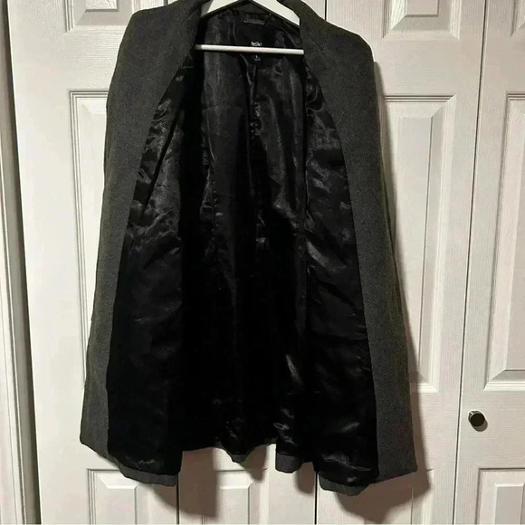 Mossimo Charcoal Grey Wool Blend Coat | Asymmetrical Zip | Size L - Picture 10 of 10